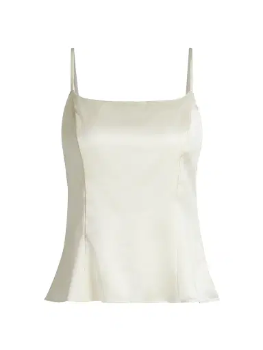 Reformation Women's Isla Satin Top - Fior Di Latte | Thumbnail 1