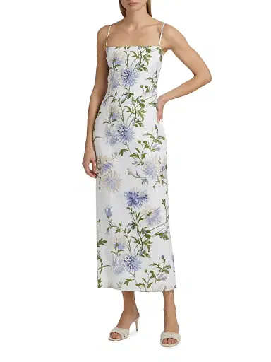 Reformation Women's Frankie Floral Linen Maxi Dress - Serenity | Thumbnail 2