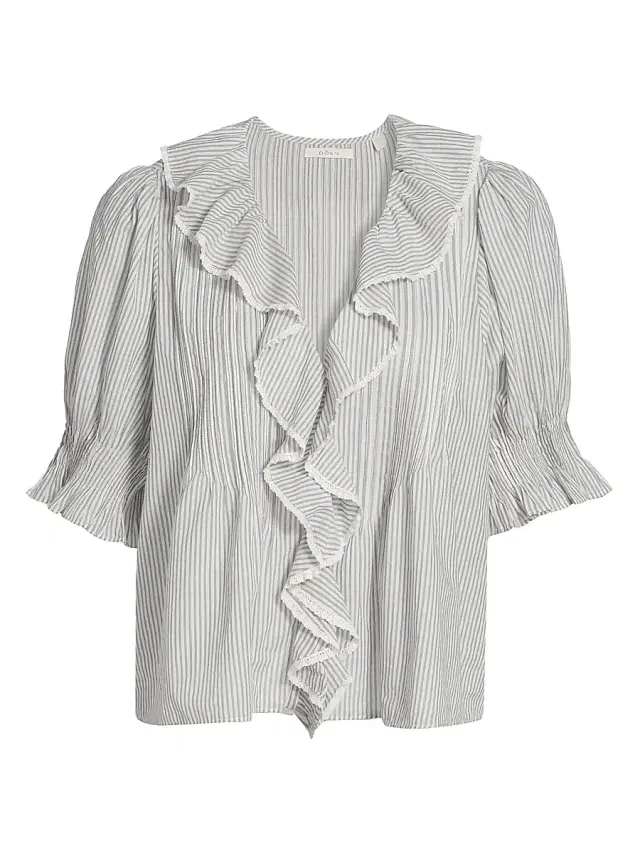Women's Henri Striped Cotton Puff Sleeve Top - Adelaide Stripe