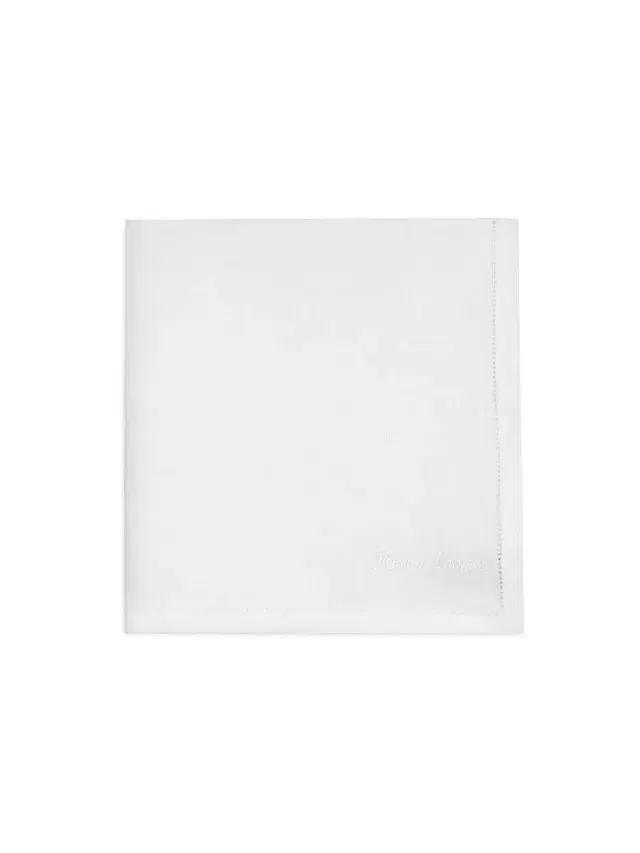Men's Linen Pocket Square - White
