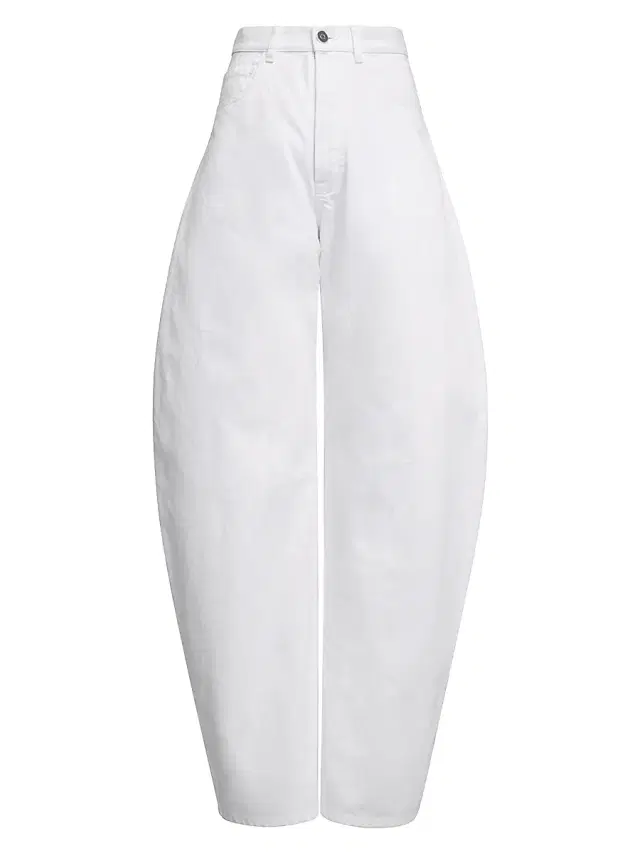 Women's Barrel Mid-Rise Jeans - Blanc