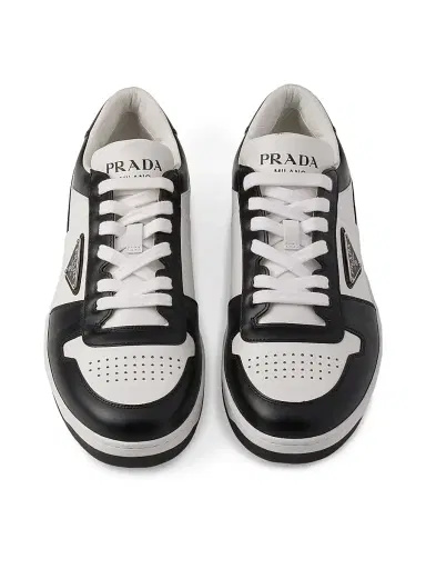 Prada Men's Downtown Leather Sneakers - White - Size 11 | Thumbnail 3