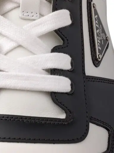 Prada Men's Downtown Leather Sneakers - White - Size 11 | Thumbnail 5