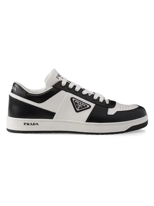 Prada Men's Downtown Leather Sneakers - White