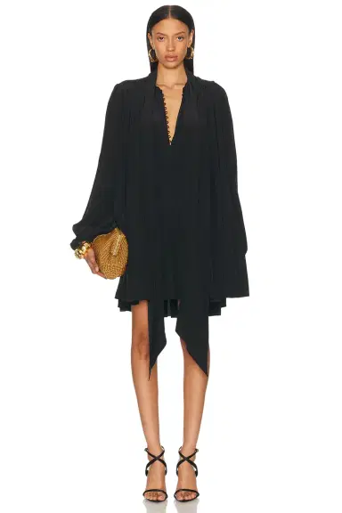 Saint Laurent Long Sleeve Mini Dress | Thumbnail 2 Saint Laurent Long Sleeve Mini Dress | Thumbnail 2