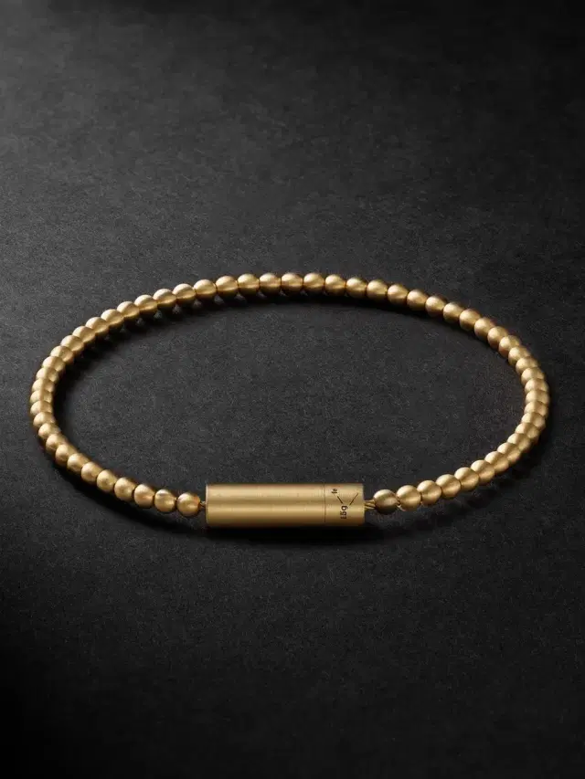 LE GRAMME Le 15 18-Karat Gold Beaded Bracelet - Men