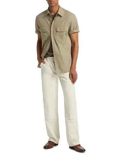 Nili Lotan Men's Short-Sleeve Double-Pocket Shirt - Alvaro - Size Large | Thumbnail 2 Nili Lotan Men's Short-Sleeve Double-Pocket Shirt - Alvaro - Size Large | Thumbnail 2