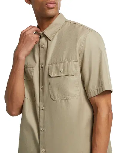 Nili Lotan Men's Short-Sleeve Double-Pocket Shirt - Alvaro - Size Large | Thumbnail 6 Nili Lotan Men's Short-Sleeve Double-Pocket Shirt - Alvaro - Size Large | Thumbnail 6