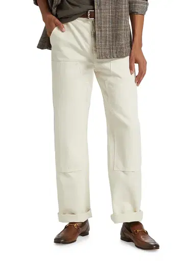 Nili Lotan Men's Miller Cotton Workwear Pants - Stone - Size 38 | Thumbnail 3 Nili Lotan Men's Miller Cotton Workwear Pants - Stone - Size 38 | Thumbnail 3