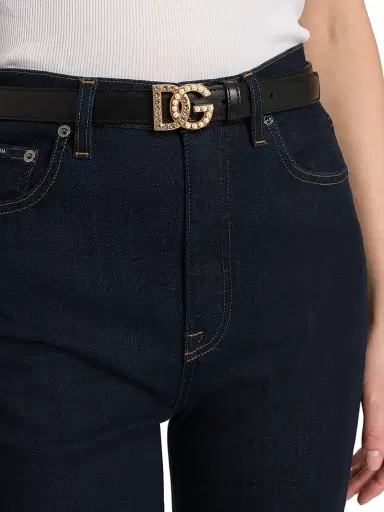 Dolce & Gabbana Women's Leather Logo Buckle Belt - Black - Size Medium | Thumbnail 3 Dolce & Gabbana Women's Leather Logo Buckle Belt - Black - Size Medium | Thumbnail 3