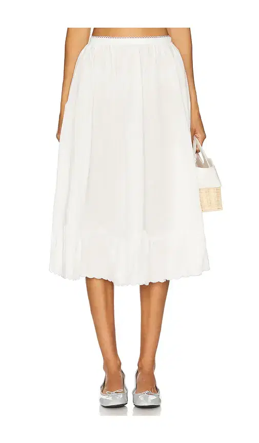 Tea Time Poplin Midi Skirt