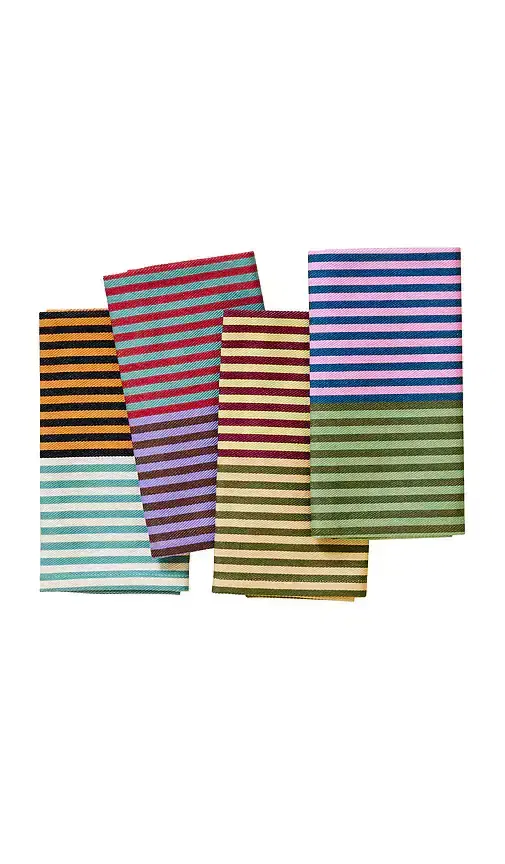 Dusen Dusen Set Of 4 Dual Stripe Napkins