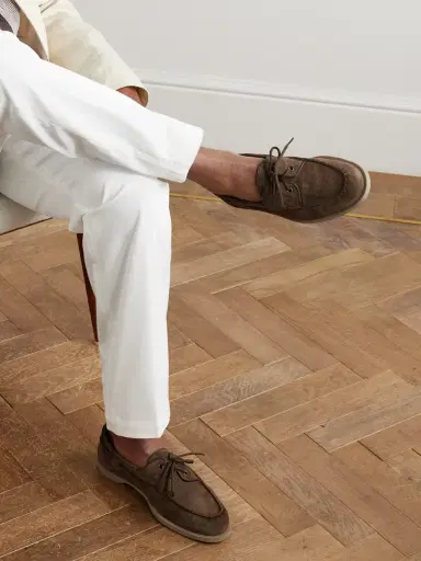 John Lobb Foil Suede Boat Shoes - Men | Thumbnail 2