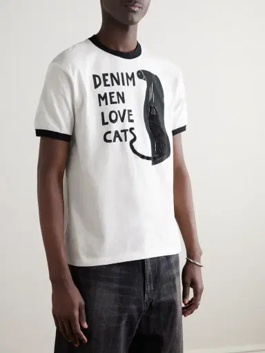 KAPITAL Flocked Printed Cotton-Jersey T-Shirt - Men | Thumbnail 3