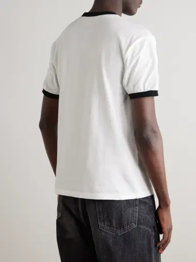 KAPITAL Flocked Printed Cotton-Jersey T-Shirt - Men | Thumbnail 4