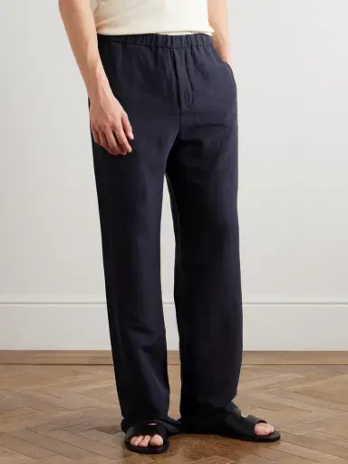 Loro Piana Maryln Straight-Leg Linen and Silk-Blend Trousers - Men | Thumbnail 3