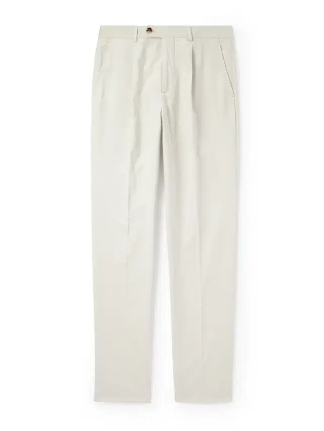 Brunello Cucinelli Straight-Leg Pleated Cotton-Corduroy Suit Trousers - Men