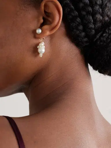 Completedworks Recycled Gold-plated Pearl Earrings | Thumbnail 2
