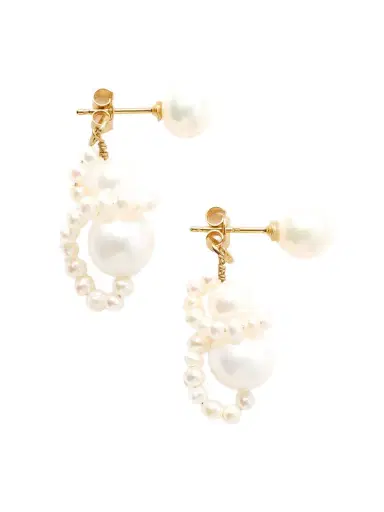 Completedworks Recycled Gold-plated Pearl Earrings | Thumbnail 1