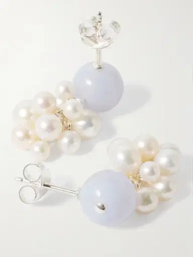 Completedworks Till The Stars Wane Recycled Silver, Agate And Pearl Earrings | Thumbnail 3