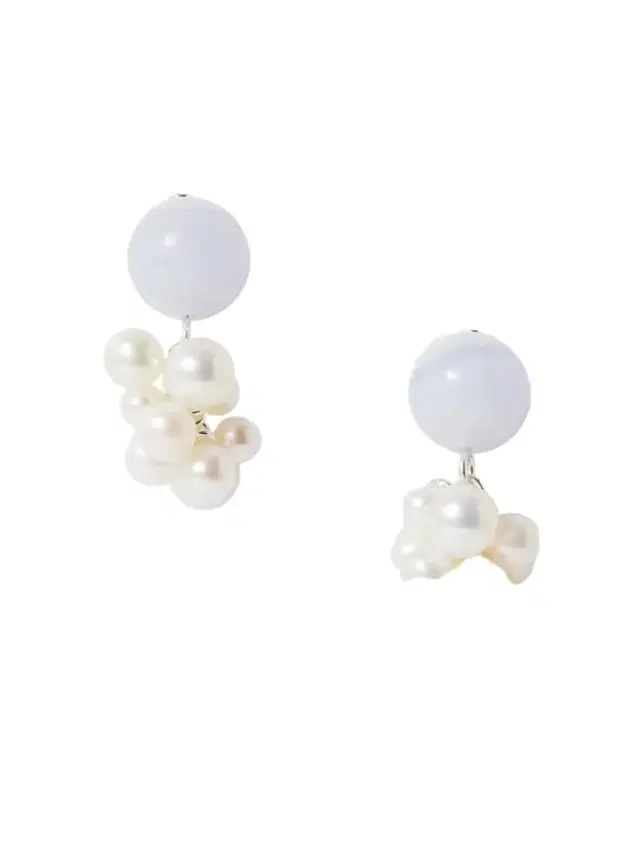 Completedworks Till The Stars Wane Recycled Silver, Agate And Pearl Earrings