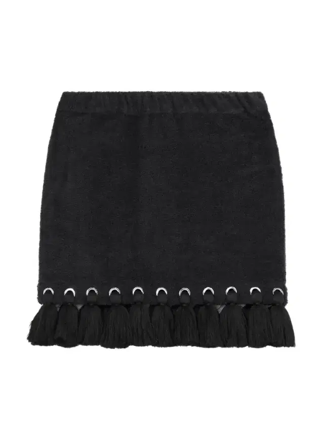 Cap d’Antibes Tasseled Eyelet-embellished Cotton-terry Mini Skirt