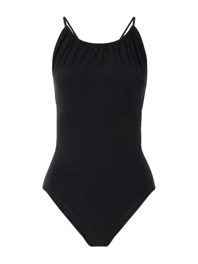 Gathered Open-back Swimsuit