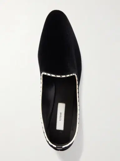 TOTEME Leather-trimmed Velvet Slippers | Thumbnail 5 TOTEME Leather-trimmed Velvet Slippers | Thumbnail 5