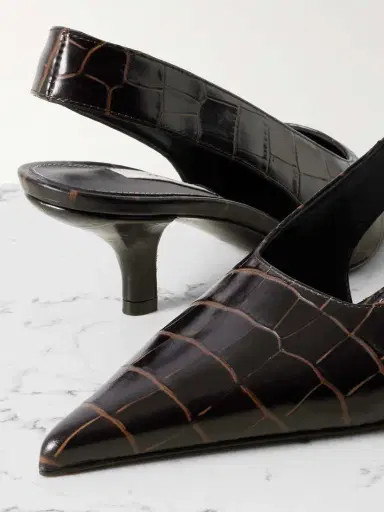TOTEME Croc-effect Leather Slingback Pumps | Thumbnail 4 TOTEME Croc-effect Leather Slingback Pumps | Thumbnail 4