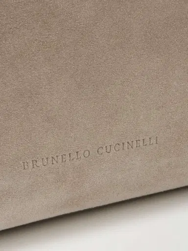 Brunello Cucinelli Bead-embellished Leather-trimmed Suede Clutch | Thumbnail 4 Brunello Cucinelli Bead-embellished Leather-trimmed Suede Clutch | Thumbnail 4