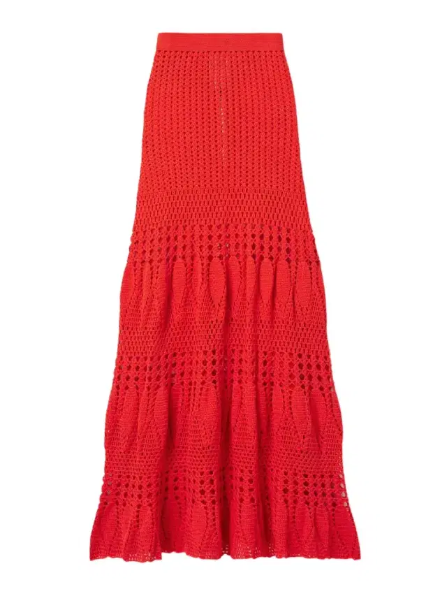 Reflejo Crocheted Cotton Maxi Skirt