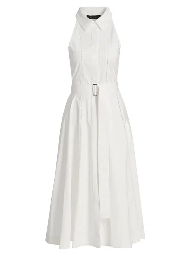 Women's Dorothy Cotton Poplin Midi-Shirtdress - White
