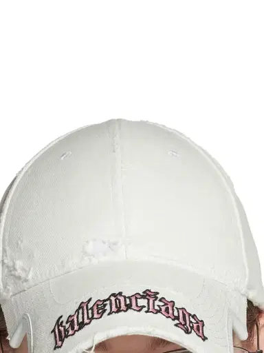Balenciaga Women's Blackletter Script Cap - Dirty White | Thumbnail 5 Balenciaga Women's Blackletter Script Cap - Dirty White | Thumbnail 5