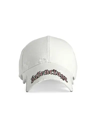 Balenciaga Women's Blackletter Script Cap - Dirty White | Thumbnail 1 Balenciaga Women's Blackletter Script Cap - Dirty White | Thumbnail 1