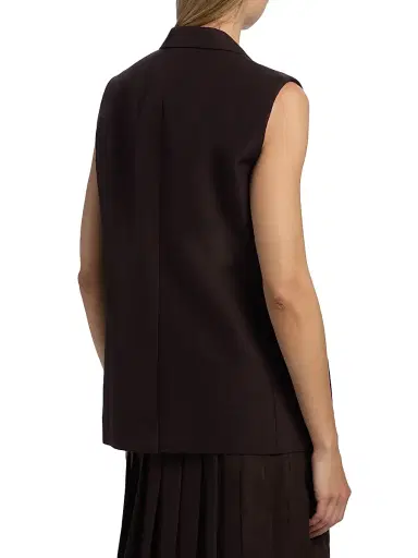 Loro Piana Women's Cedric Textured Silk Vest - Carobbean | Thumbnail 5 Loro Piana Women's Cedric Textured Silk Vest - Carobbean | Thumbnail 5