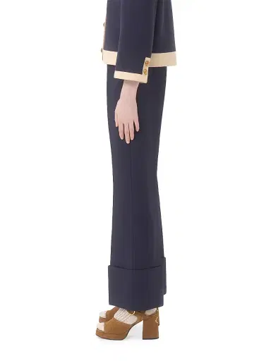 Valentino Garavani Women's Crepe Couture Pants - Blue - Size 2 | Thumbnail 4 Valentino Garavani Women's Crepe Couture Pants - Blue - Size 2 | Thumbnail 4