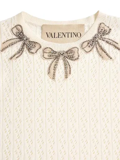 Valentino Garavani Women's Embroidered Cotton Top - Ivory - Size Medium | Thumbnail 7 Valentino Garavani Women's Embroidered Cotton Top - Ivory - Size Medium | Thumbnail 7