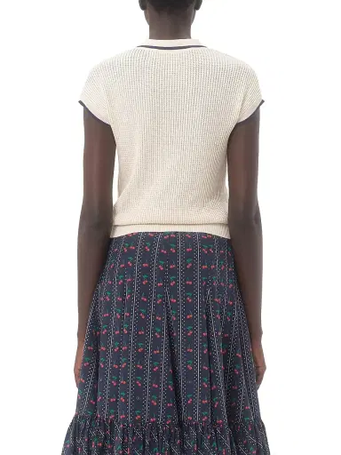 Valentino Garavani Women's Cotton Top - Birch Provence Blue - Size Medium | Thumbnail 3
