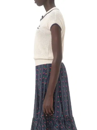 Valentino Garavani Women's Cotton Top - Birch Provence Blue - Size Medium | Thumbnail 4