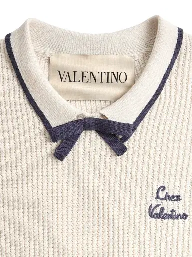 Valentino Garavani Women's Cotton Top - Birch Provence Blue - Size Medium | Thumbnail 6