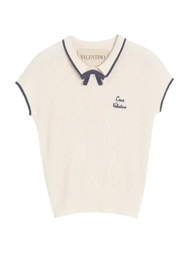 Valentino Garavani Women's Cotton Top - Birch Provence Blue - Size Medium | Thumbnail 1