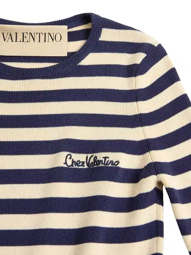 Valentino Garavani Women's Cotton Sweater - Birch Provence Blue - Size Large | Thumbnail 7