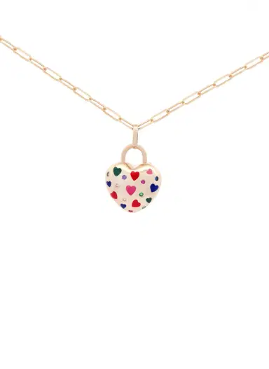 Wish Fine Jewelry 14K Gold Enamel Heart Pendant | Thumbnail 1