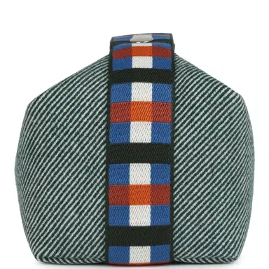 HERMÈS Hermes Bride-A-Brac Au Carre Case PM Vert Foret H Natte Canvas and Wool Palladium Hardware | Thumbnail 3 HERMÈS Hermes Bride-A-Brac Au Carre Case PM Vert Foret H Natte Canvas and Wool Palladium Hardware | Thumbnail 3