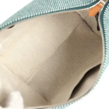 HERMÈS Hermes Bride-A-Brac Au Carre Case PM Vert Foret H Natte Canvas and Wool Palladium Hardware | Thumbnail 8 HERMÈS Hermes Bride-A-Brac Au Carre Case PM Vert Foret H Natte Canvas and Wool Palladium Hardware | Thumbnail 8