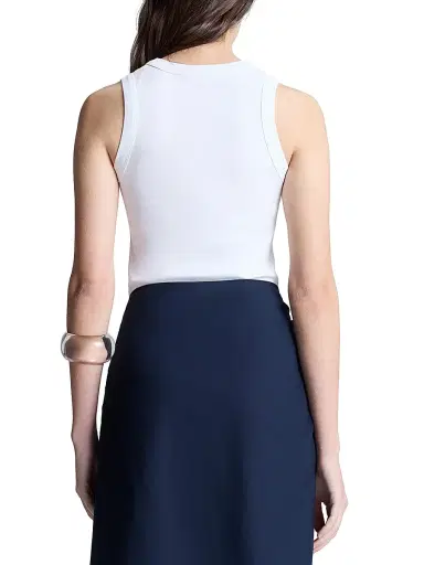 A.L.C. Women's Hadley Rib-Knit Cotton Tank - White - Size XL | Thumbnail 6
