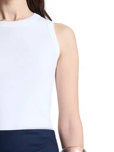 A.L.C. Women's Hadley Rib-Knit Cotton Tank - White - Size XL | Thumbnail 7