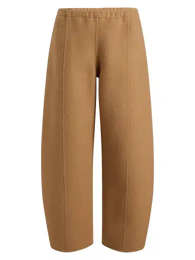 Khaite Women's Clover Fleece Wool Pants - Camel | Thumbnail 1 Khaite Women's Clover Fleece Wool Pants - Camel | Thumbnail 1