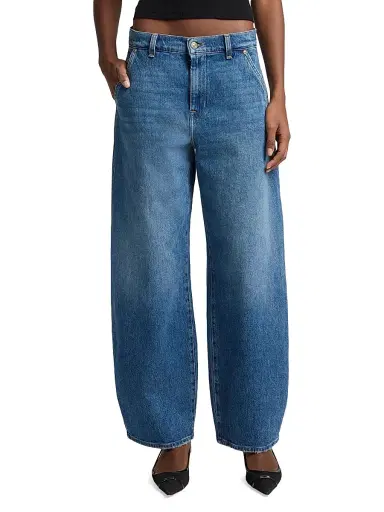7 For All Mankind Women's Bonnie Denim Wide-Leg Trousers - Explorer | Thumbnail 3