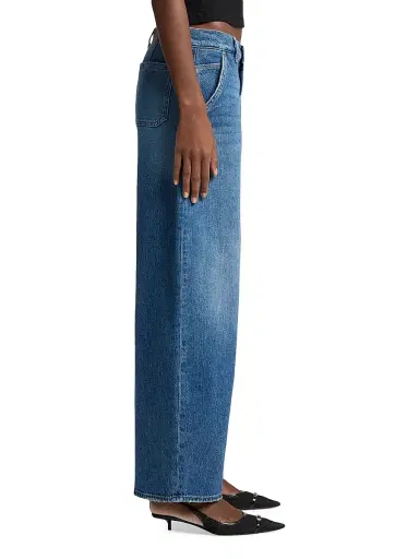 7 For All Mankind Women's Bonnie Denim Wide-Leg Trousers - Explorer | Thumbnail 4